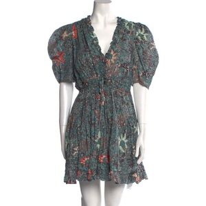 Ulla Johnson Floral-Print V-Neck Dress – Size 6